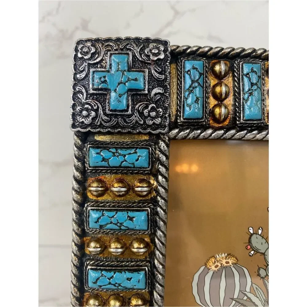 Turquoise & silver tone Southwest-Inspired 4x6 Photo Frame